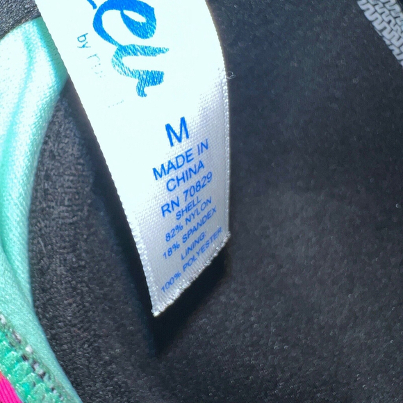 Rue Blue Bikini Turquoise Blue Black Tribal Print Medium Sewn in Cup Strapless - Picture 5 of 5